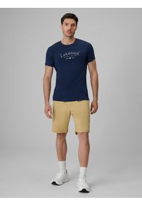 4f - 4F Spodenki casual męskie - beżowe XXL. Okazja: na co dzień. Kolor: beżowy. Materiał: bawełna, tkanina. Sezon: lato. Styl: casual #1