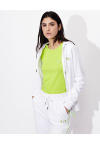 Armani Exchange - ARMANI EXCHANGE - Neonowy T-shirt z bawełny. Okazja: na co dzień. Kolor: zielony. Materiał: bawełna. Wzór: napisy. Styl: casual #6