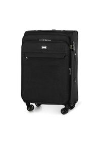 Wittchen - Średnia walizka miękka jednokolorowa czarna. Kolor: czarny. Materiał: poliester. Styl: elegancki #6