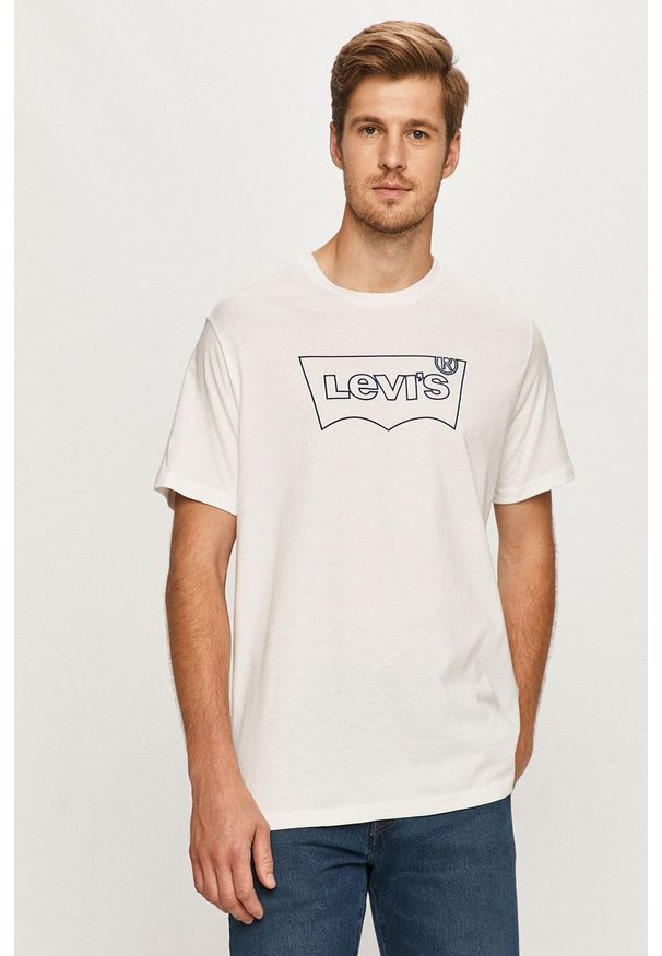 Levi's® - Levi's - T-shirt. Okazja: na co dzień, na spotkanie biznesowe. Kolor: biały. Wzór: nadruk. Styl: biznesowy, casual