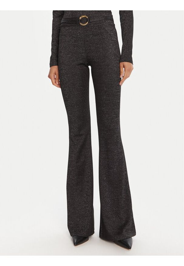 Just Cavalli Spodnie materiałowe 79PAC101 J0251 Czarny Flare Fit. Kolor: czarny. Materiał: syntetyk