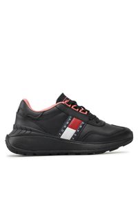 Tommy Jeans Sneakersy Retro Fashion Run EN0EN01977 Czarny. Kolor: czarny. Materiał: skóra. Sport: bieganie