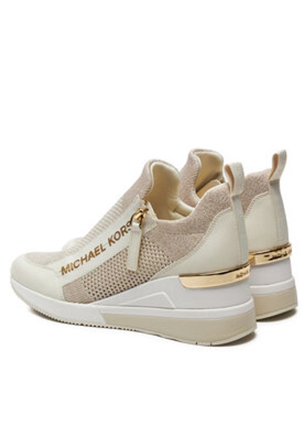 MICHAEL Michael Kors Sneakersy Wills Metallic Stretch Knit Trainer 43S3WIFS4D Beżowy. Kolor: beżowy. Materiał: materiał