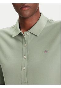 GANT - Gant Polo Shield 4202231 Zielony Slim Fit. Typ kołnierza: polo. Kolor: zielony. Materiał: bawełna