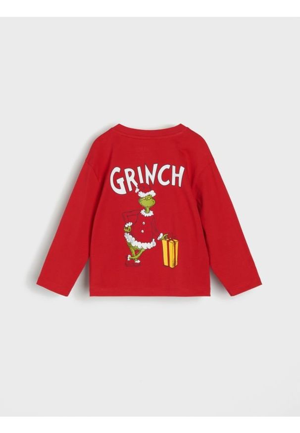 Sinsay - Koszulka z nadrukiem na plecach Grinch - czerwony. Kolor: czerwony. Wzór: nadruk