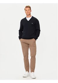 GANT - Gant Sweter Classic 8030562 Granatowy Regular Fit. Kolor: niebieski. Materiał: bawełna