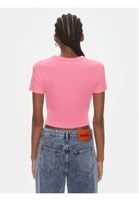 Hugo T-Shirt Deluisa_1 50508636 Różowy Slim Fit. Kolor: różowy. Materiał: bawełna #5