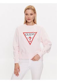 Guess Bluza W2YQ16 KBA10 Różowy Regular Fit. Kolor: różowy. Materiał: bawełna #1