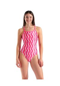 Strój Kąpielowy Damski Arena Ripple Print Swimsuit Lightdrop. Kolor: różowy. Materiał: materiał. Wzór: nadruk #2