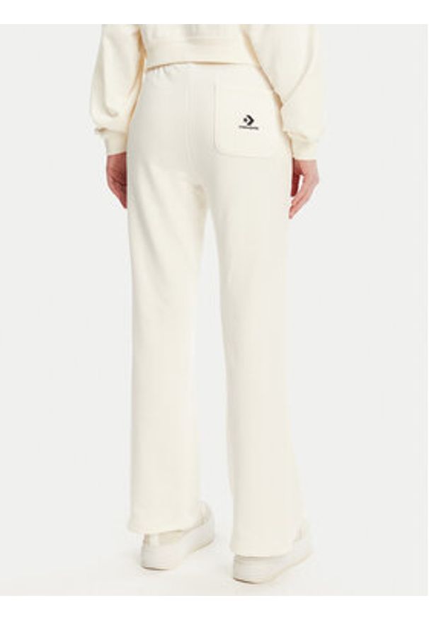 Converse Spodnie dresowe 10028418-A01 Écru Wide Leg. Materiał: bawełna
