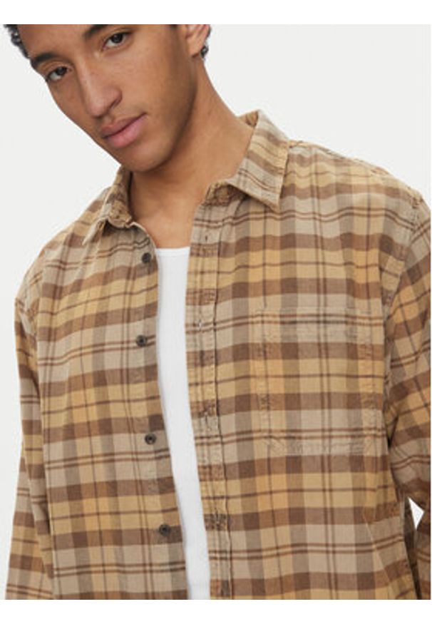 Vans Koszula Nate VN000M10 Beżowy Regular Fit. Kolor: beżowy. Materiał: bawełna