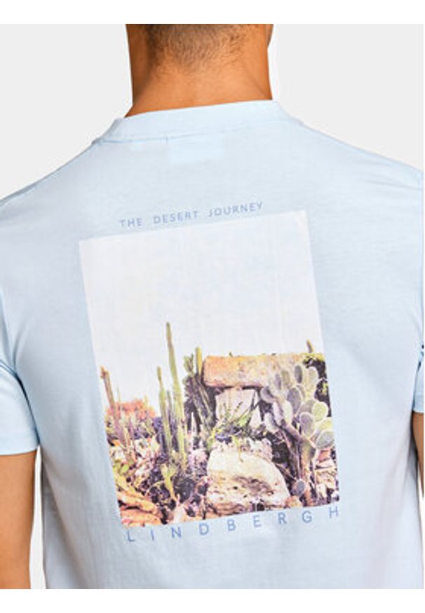 Lindbergh T-Shirt 30-400267 Błękitny Relaxed Fit. Kolor: niebieski. Materiał: bawełna