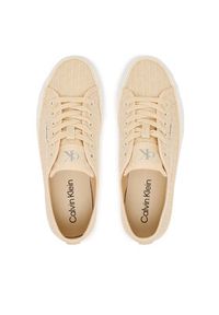 Calvin Klein Sneakersy Vulc Flatf Laceup Jaq Aop HW0HW03265 Żółty jasny. Kolor: żółty. Materiał: materiał #3