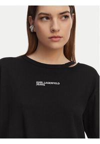 Karl Lagerfeld Jeans T-Shirt B2W17077 Czarny Regular Fit. Kolor: czarny. Materiał: bawełna #3