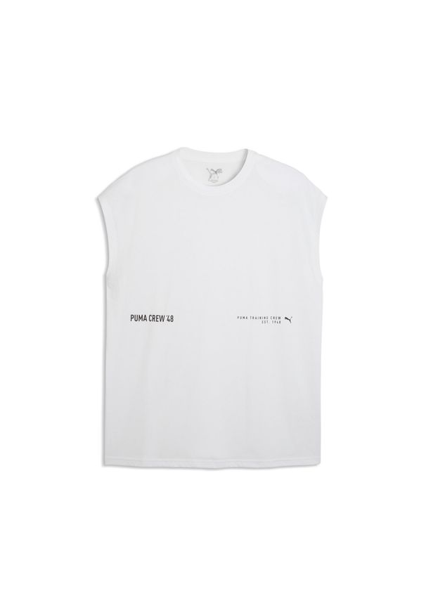 Puma - Męska koszulka na ramiączkach Graphics Training Cutoff PUMA. Kolor: biały. Długość rękawa: na ramiączkach. Sport: fitness