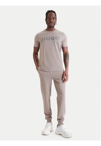 Hugo - HUGO T-Shirt Dulivio 50467556 Brązowy Regular Fit. Kolor: brązowy. Materiał: bawełna #4