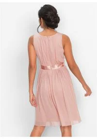 Sukienka z siatkowego materiału bonprix stary jasnoróżowy. Kolor: różowy. Materiał: materiał. Styl: retro #6