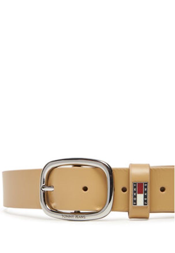 Tommy Jeans Pasek Damski Tjw Oval 3.0 AW0AW15836 Écru. Materiał: skóra