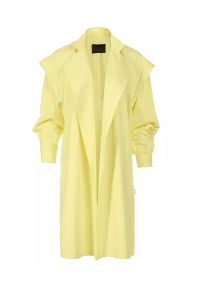 ANIA KUCZYŃSKA - Kanarkowy płaszcz Camomilla Sole. Kolor: żółty. Materiał: bawełna. Długość rękawa: długi rękaw. Długość: długie. Wzór: aplikacja #6