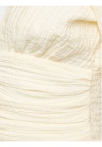 Gina Tricot Bluzka Puff sleeve top 19943 Écru Regular Fit. Materiał: syntetyk, wiskoza