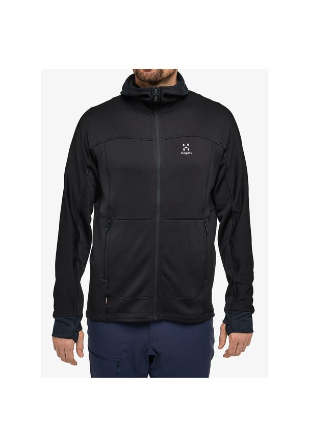 Haglöfs - Bluza polarowa męska Haglofs Betula Hood. Kolor: czarny. Materiał: polar