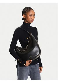 TOMMY HILFIGER - Tommy Hilfiger Torebka Moon Leather Hobo AW0AW17468 Czarny. Kolor: czarny. Materiał: skórzane #1