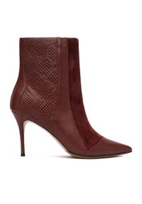 Eva Minge Botki EO-DELLA-GLC9036-5.5-888 Bordowy. Kolor: czerwony. Materiał: skóra #1