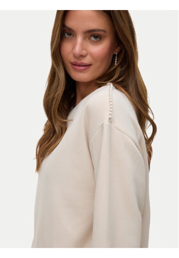 Vero Moda Bluza Daisy 10338101 Beżowy Regular Fit. Kolor: beżowy. Materiał: bawełna
