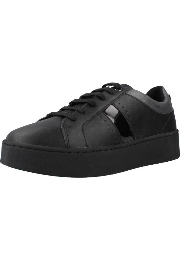 Geox - Buty GEOX D SKYELY Czarny. Okazja: na co dzień. Kolor: czarny. Materiał: zamsz, skóra