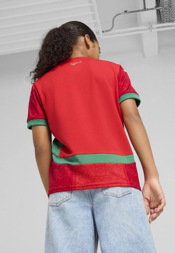 Puma - Koszulka dla dzieci Maroc CAN 2025. Kolor: czerwony, zielony, wielokolorowy. Sport: piłka nożna