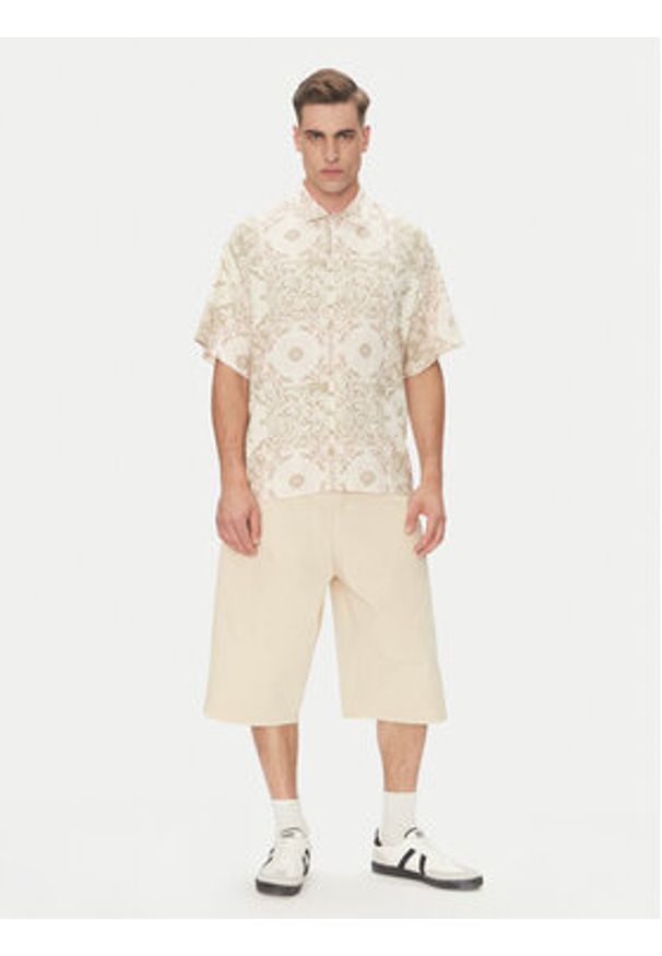 Jack & Jones Koszula Hydra 12277225 Beżowy Relaxed Fit. Kolor: beżowy. Materiał: len
