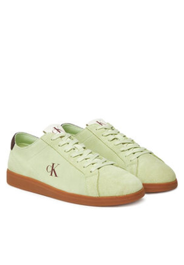 Calvin Klein Jeans Sneakersy Low Profile Cupsole Su Zielony. Kolor: zielony. Materiał: skóra, zamsz