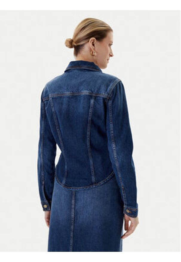 Guess Kurtka jeansowa W5YN49 D5QP4 Granatowy Regular Fit. Kolor: niebieski. Materiał: bawełna