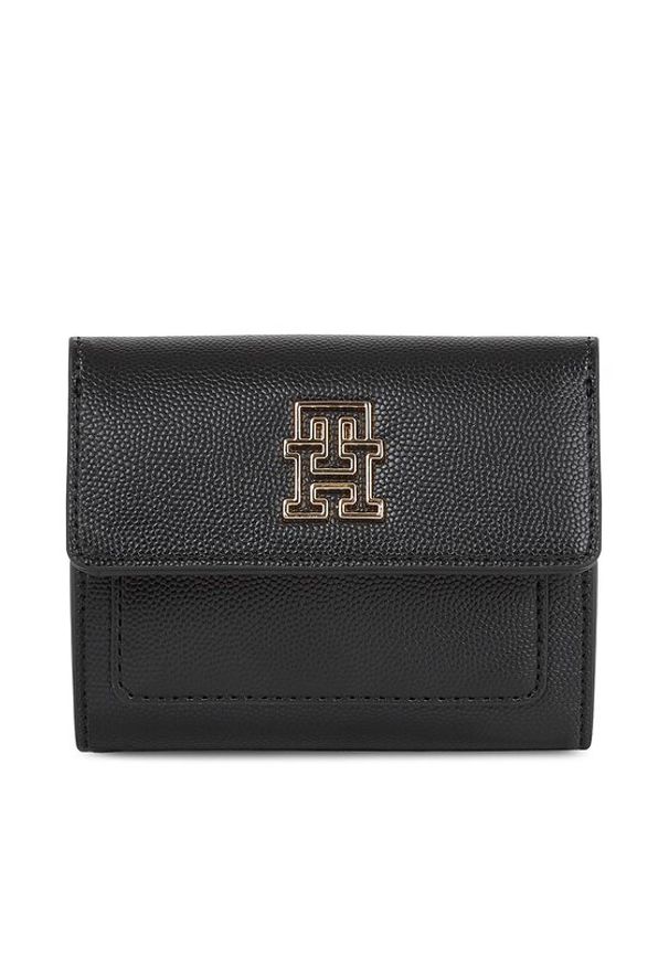 TOMMY HILFIGER - Tommy Hilfiger Mały Portfel Damski Th Timeless Med Flap W Bill AW0AW15258 Czarny. Kolor: czarny. Materiał: skóra