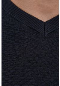 Premium by Jack&Jones Sweter męski kolor granatowy. Okazja: na co dzień. Kolor: niebieski. Materiał: bawełna, poliester, dzianina. Długość rękawa: długi rękaw. Długość: długie. Styl: casual #2