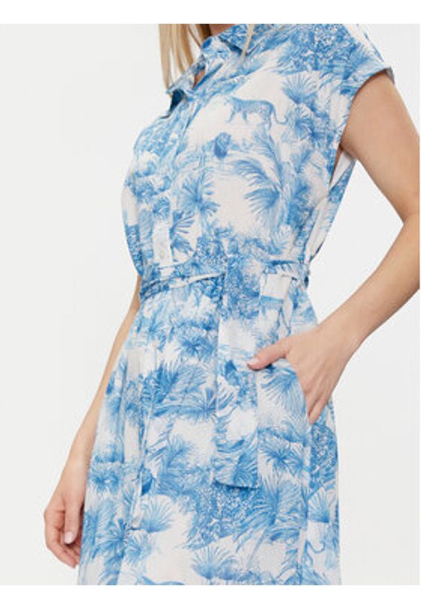 Iconique Sukienka letnia Kate IC24-055 Niebieski Regular Fit. Kolor: niebieski. Materiał: bawełna. Sezon: lato