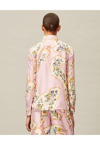Tory Burch - TORY BURCH - Wzorzysta koszula z jedwabiu. Kolor: różowy, wielokolorowy, fioletowy. Materiał: jedwab. Długość rękawa: długi rękaw. Długość: długie. Wzór: aplikacja, kolorowy, nadruk. Styl: klasyczny, elegancki #4