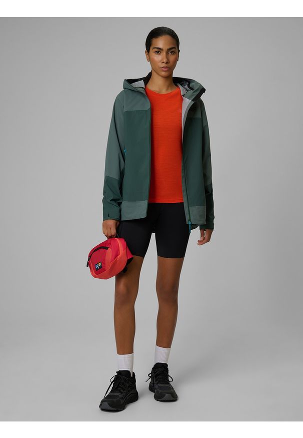 4f - 4F Koszulka trekkingowa z wełną merino damska - pomarańczowa S. Kolor: pomarańczowy. Materiał: wełna. Długość rękawa: raglanowy rękaw. Długość: długie. Sezon: lato