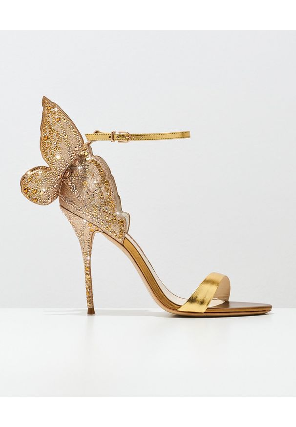 SOPHIA WEBSTER - Złote sandały na szpilce Chiara. Zapięcie: pasek. Kolor: złoty. Obcas: na szpilce. Wysokość obcasa: średni