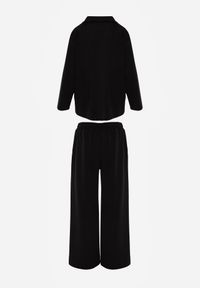 Born2be - Czarny Dzianinowy Komplet Dresowy z Wiskozą Bluza ze Stójką i Spodnie Nevenira. Kolor: czarny. Materiał: dzianina, wiskoza, dresówka #6