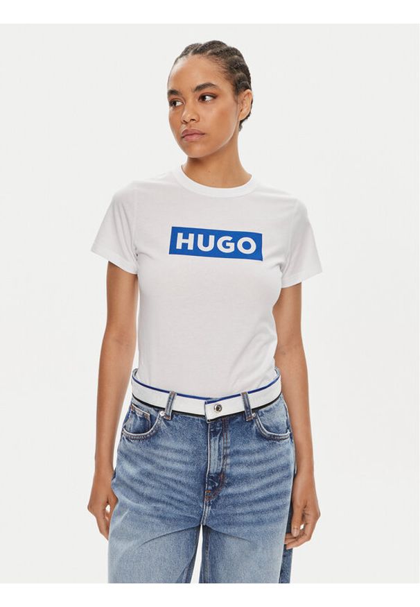 Hugo T-Shirt Classic 50510772 Biały Regular Fit. Kolor: biały. Materiał: bawełna