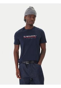 Tommy Jeans T-Shirt DM0DM21978 Granatowy Regular Fit. Kolor: niebieski. Materiał: bawełna