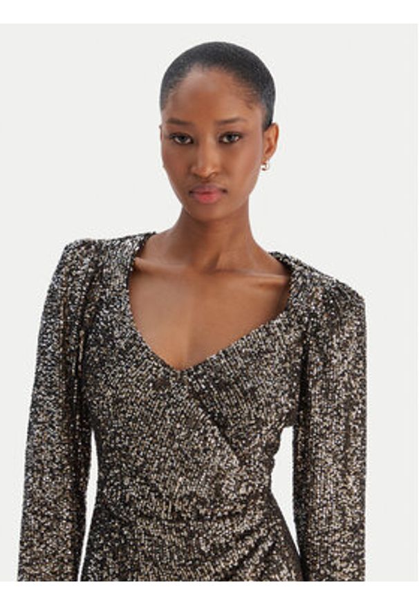 Rinascimento Sukienka koktajlowa CFC0126602003 Srebrny Slim Fit. Kolor: srebrny. Materiał: syntetyk. Styl: wizytowy