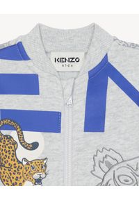Kenzo kids - KENZO KIDS - Szara bluza Allover 0-4 lata. Kolor: szary. Materiał: bawełna. Wzór: aplikacja, haft, nadruk. Sezon: lato