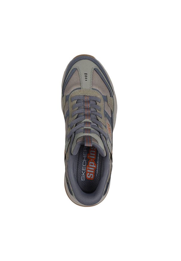 skechers - Buty trekkingowe męskie Skechers Vigor At. Kolor: zielony, wielokolorowy, szary. Materiał: materiał, syntetyk. Szerokość cholewki: normalna