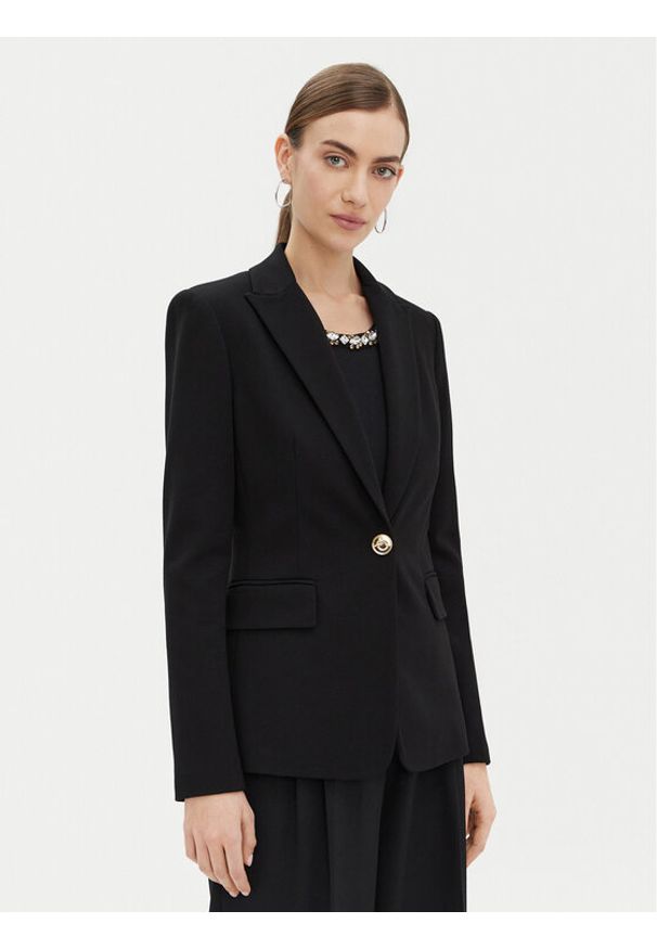 Pinko - PINKO Marynarka Signum 100254 Czarny Regular Fit. Kolor: czarny. Materiał: wiskoza