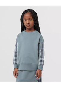 BURBERRY CHILDREN - Szara bluza z kontrastowymi elementami 4-14 lat. Okazja: na co dzień. Kolor: szary. Materiał: bawełna. Sezon: lato. Styl: casual