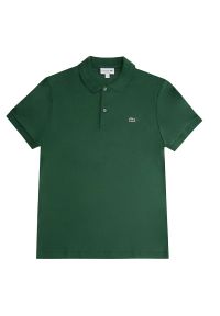 Koszulka Lacoste Cotton Shirt Regular Fit DH2050-132 - zielona. Typ kołnierza: polo. Kolor: zielony. Materiał: bawełna. Długość rękawa: krótki rękaw. Długość: krótkie. Wzór: aplikacja. Sezon: lato #1