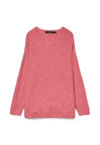 Vero Moda Sweter Crewlefile 10233357 Koralowy Loose Fit. Kolor: pomarańczowy. Materiał: syntetyk #4