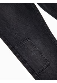 Ombre Clothing - Spodnie męskie jeansowe SKINNY FIT - czarne P1060 - XXL. Kolor: czarny. Materiał: jeans #8
